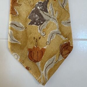 Ermenegildo Zegna Tie Necktie, Gold Floral, 3 7/8" W, 58" L, Excellent Condition